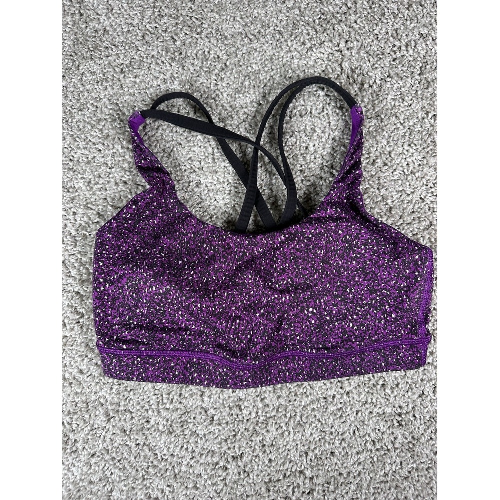 Size 6 Lululemon Energy Bra Flashback‎ Static Violet / Black